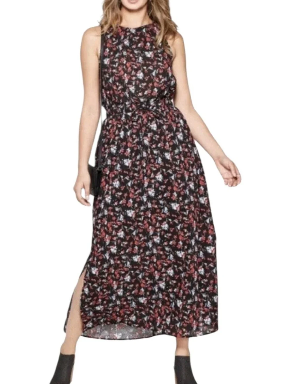 Universal Thread Black Floral Maxi Dress Large - Picture 1 of 8